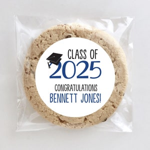 Grad Hat 2025 Graduation Stickers, Class of 2025, Cookie Stickers, Favor Labels, Thank You Stickers, Graduation Theme, Grad Party, Custom
