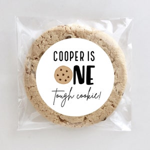 One Tough Cookie Aufkleber, Erster Geburtstag, Aufkleber, Cookie-Thema, Süßigkeiten Geburtstag, Gefälligkeiten, Süßer Geburtstag, Süßer, Kekse, Etiketten