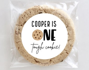 One Tough Cookie Aufkleber, Erster Geburtstag, Aufkleber, Cookie-Thema, Süßigkeiten Geburtstag, Gefälligkeiten, Süßer Geburtstag, Süßer, Kekse, Etiketten
