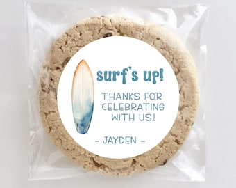 Surfing Theme Stickers, 1st Birthday, Surf Theme, First Birthday, Birthday Stickers, Surf Favors, Treat Favors, Wave Stickers, Surfboard