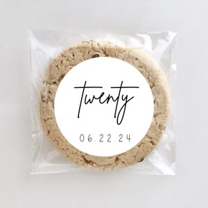 Pegatinas de veinte cumpleaños, sencillas, para aniversario, regalo de cumpleaños, gracias por venir, personalizadas, etiquetas de cumpleaños, sellos para sobres, personalizadas, edad