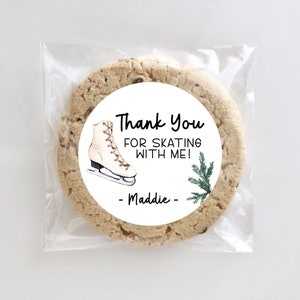 Ice Skating Birthday Stickers, Christmas Party, Favors, Skating Theme, Ice Skating, Treat Stickers, Party Stickers, Ice Skating Favor
