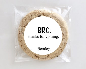 Bro Thank You Stickers, Teenager Birthday, Teens, Bro Thanks, Custom, Simple, Favors, Treat Tags, Cookie Favor Tag, Labels, Plain
