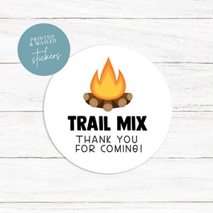 Autocollants pour feu de camp Mélange montagnard, Thème du camping, Cadeaux de camping, Étiquettes pour feu de camp, Camping d'anniversaire, Cadeaux pour fête, Étiquettes Mélange montagnard, Mariage