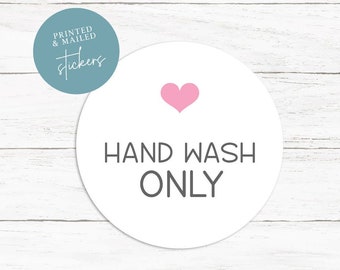 Hand Wash Only Stickers, Packaging, Shop Labels, Care Tags, Hand wash Only, Instruction Labels, Caring for Product, Jar Labels, Shower