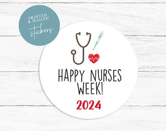 Nurses Week Stickers, 2024, Favors, Medical Stickers, Thank You Stickers, Heart Labels, Nurse Appreciation, Nurse Theme, Hospital Stickers