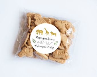 Wild Time Safari Stickers, Wild One, Safari Animals Theme, Wild One Party, Party Animal, Zoo Animal Tag, Party Favors, Wild Animals