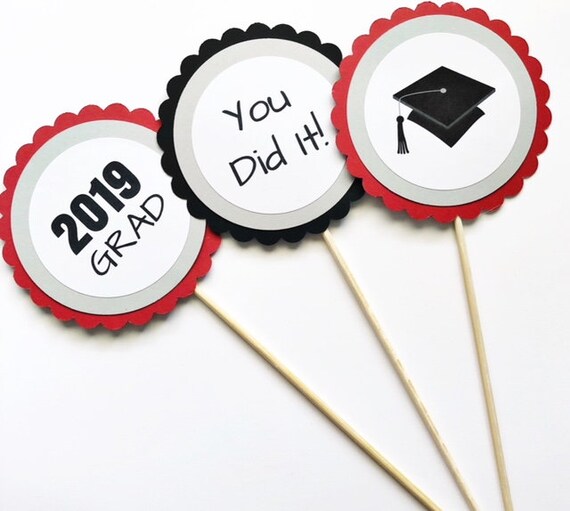 3 Graduation Centerpieces, Grad Party, Graduation Decor, Table Decor, Congrats Grad, Graduation Theme, Birthday Centerpieces Il_570xn