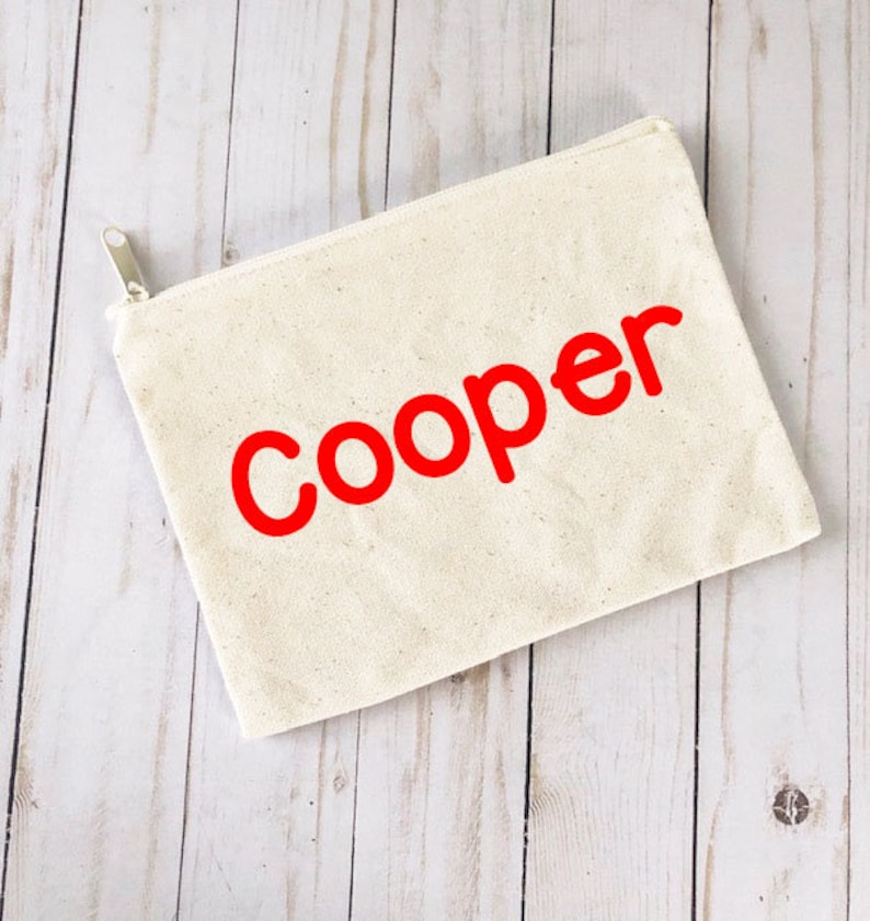 Canvas Bag Personalized Back to School School Case Pencil Case for Kids Pencil Pouch Custom Case Zipper Pouch Canvas Bag
