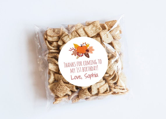 Fall 1st Birthday Stickers, First Birthday, Fall Floral Stickers, Thank You Stickers, Fall Party, Favors, Pumpkin Theme, Harvest Il_570xn