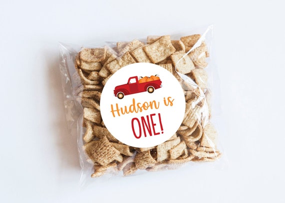Red Truck Pumpkin Stickers, First Birthday, Pumpkin Birthday, Pumpkin Theme, Fall Birthday, Little Pumpkin, Party, Custom Stickers Il_570xn