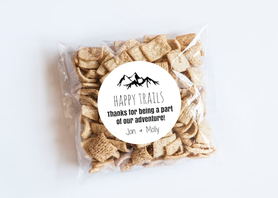 Happy Trails Mountain Stickers, Adventure Stickers, Woodland Theme, Wedding Stickers, Wedding Favors, Tribe Labels, Adventure Awaits Il_570xn