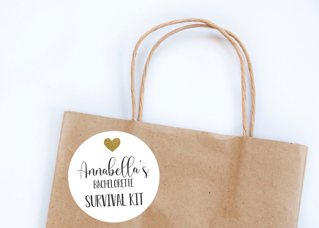 Survival Kit Stickers, Bachelorette Weekend, Hangover Favors, Hangover
