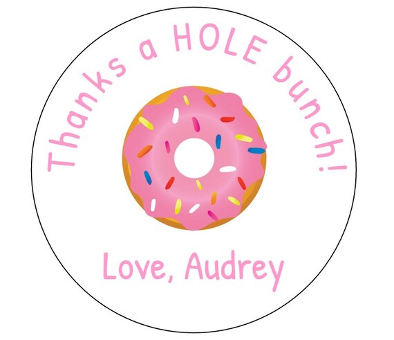 Donut Stickers, Thank You Labels, Hole Bunch, Donut Birthday, Donut Tags, Girl Birthday, Baby Shower, Thanks a Hole Bunch, Donut Theme Il_570xn