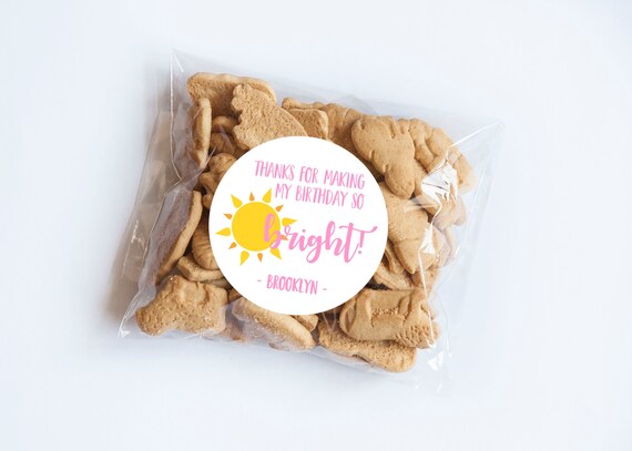 Sun Birthday Stickers, Sunshine Birthday Tags, Happy Birthday Stickers, Thanks for Coming, So Bright, Summer Labels, Sun Theme, Favors Il_570xn