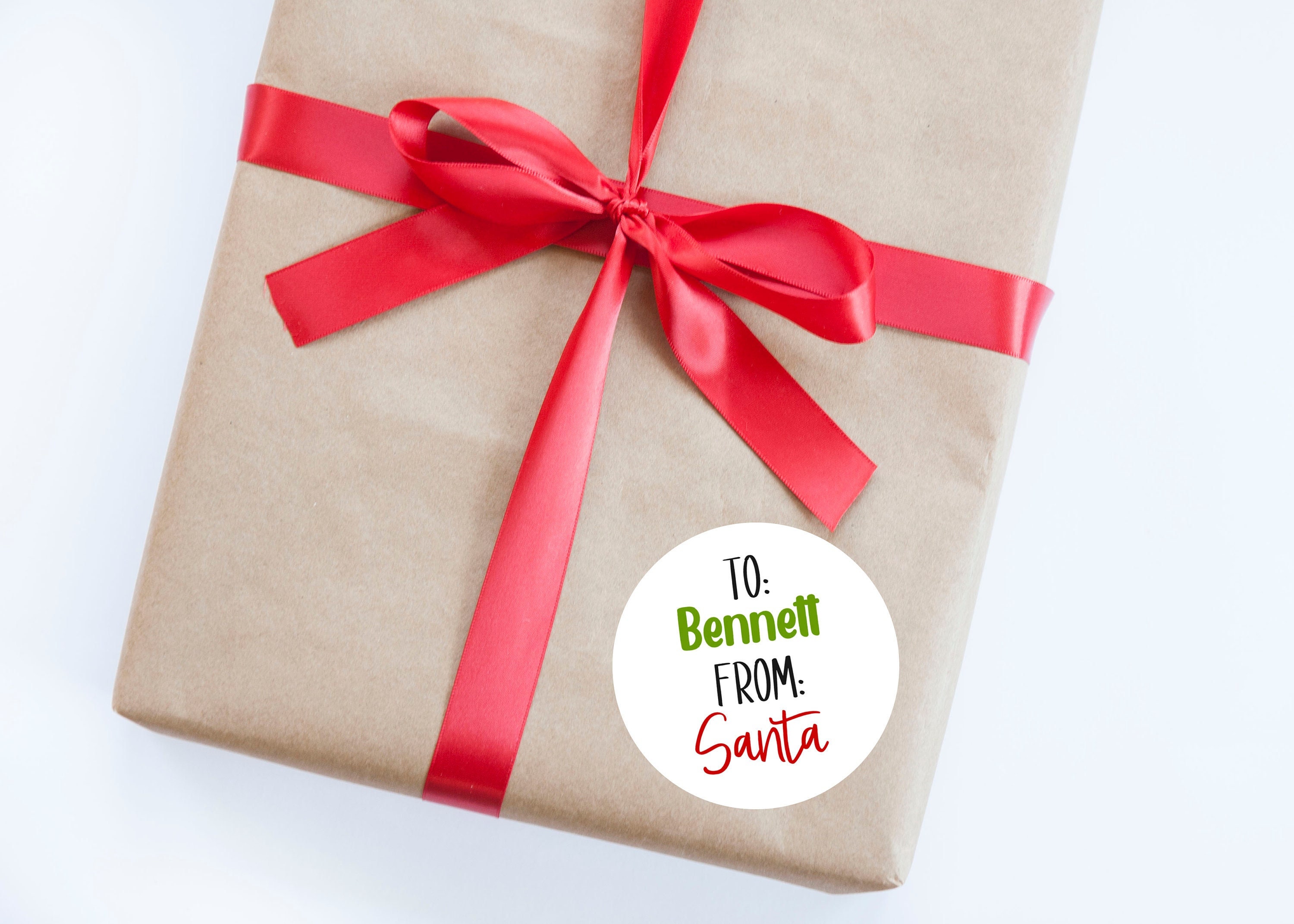 Custom From Santa Christmas Stickers, Christmas Labels, Gift Wrapping, Favor Tags, Christmas Tags, Presents, Christmas Party, Kid Sticker