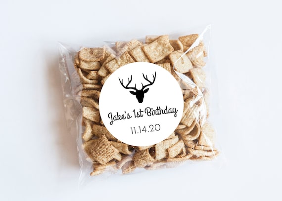 Deer Antler Stickers, Thanks for Coming, Lumberjack Theme, Deer Birthday, Lumberjack Birthday, First Birthday, Deer Favor Tags, Labels Il_570xn