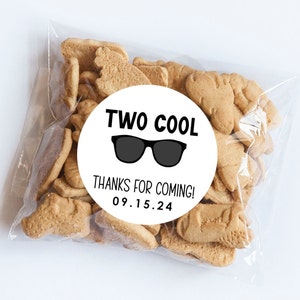 Two Cool Stickers, Birthday, Turning Two, Birthday Favors, Sunglasses, Cool Birthday, Baby Shower, Favors, Labels, Birthday Stickers