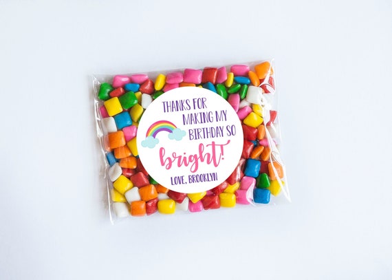 Rainbow with Clouds Stickers, Rainbow Birthday, Thank You Stickers, Favors, Gift Tags, Party Decor, First Birthday, Rainbow Labels Il_570xn