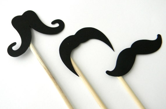 12 Mustache Props on Dowels - Bundle, Red Lip Props, Mustache Birthday, Photobooth props, Little Man Birthday, Wedding Props Il_570xn
