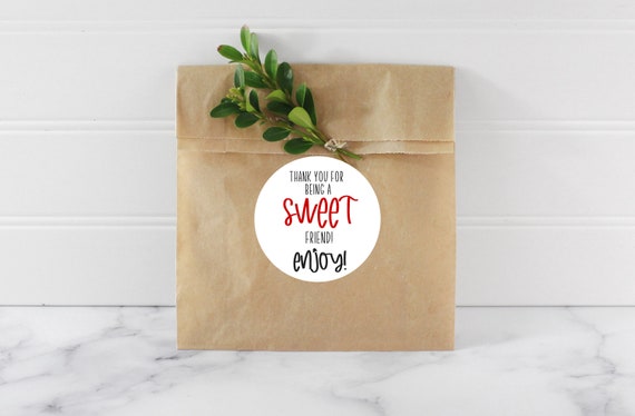Sweet Friend Stickers, Valentine's Day, Thank You Stickers, Favors, Treat Stickers, Favor Tags, Labels, Enjoy Stickers, Treats Il_570xn