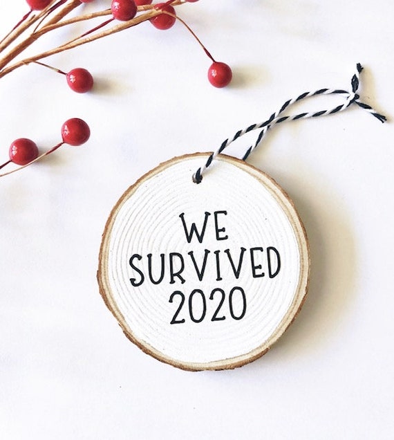 We Survived 2020 Ornament, Wood Slice Ornament, Christmas Tree, Holiday Ornaments, Gag Gift, Christmas Gift, Rustic Christmas Il_570xn