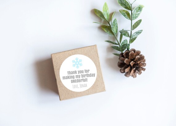 Blue Snowflake Stickers, Onederland Theme, Snow Much, Thank You Tags, Favor Tags, Winter Birthday, First Birthday, Onederful Party Il_570xn