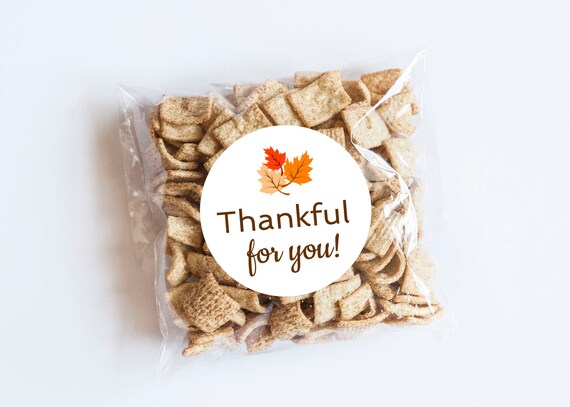Thankful For You Stickers, Thanksgiving Labels, Leaf Stickers, Thanksgiving Theme, Baking Stickers, Thanksgiving Tags, Favors, Fall Party Il_570xn