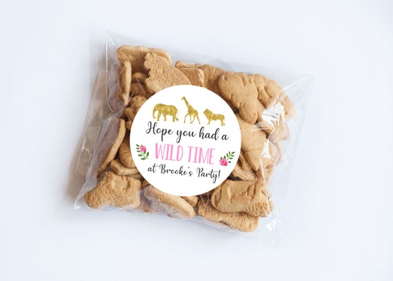 Wild Time Pink Safari Stickers, Wild One, Safari Animals Theme, Wild One Party, Party Animal, Zoo Animal Tag, Party Favors, Wild Animals Il_570xn