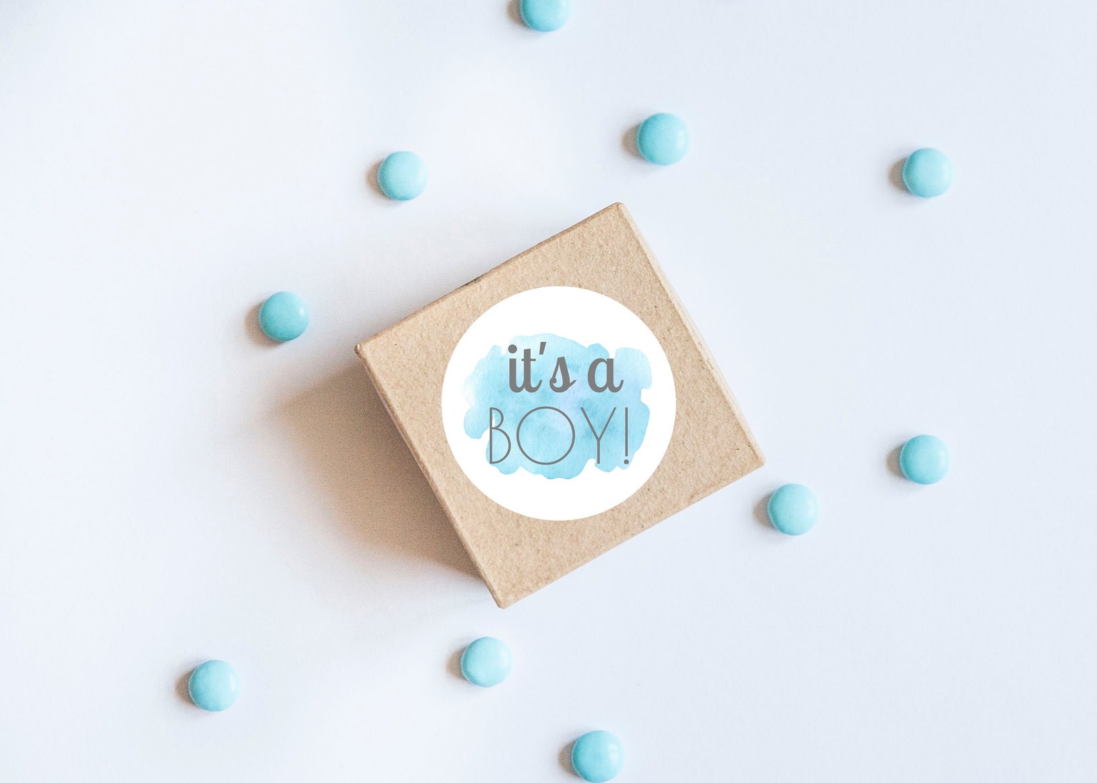 It's a Boy Stickers Watercolor Spots Blue Blobs Baby - Etsy