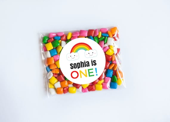 Rainbow Birthday Stickers, Rainbow Theme, Thank You Stickers, Envelope Seals, Favors, Gift Tags, Party Decor, First Birthday, Rainbow Labels Il_570xn