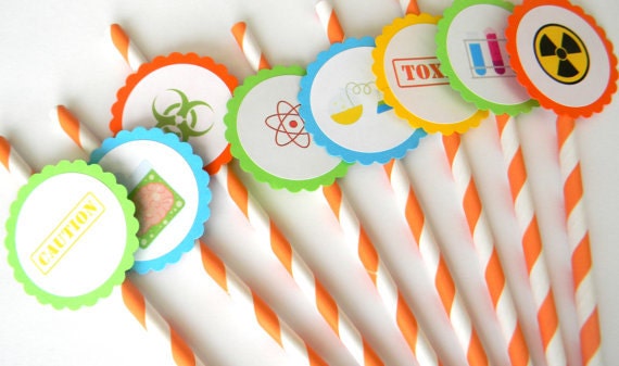 La Ciencia Mix 12 Comestible levantado Cake Toppers Decoración de cumpleaños científico Divertido