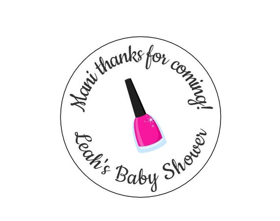 20 Mani Thanks Stickers, Nail Polish Labels, Mani Party, Sleepover Party, Nail Polish Favors, Mani Pedi Stickers, Baby Shower, Shower Favors Il_570xn