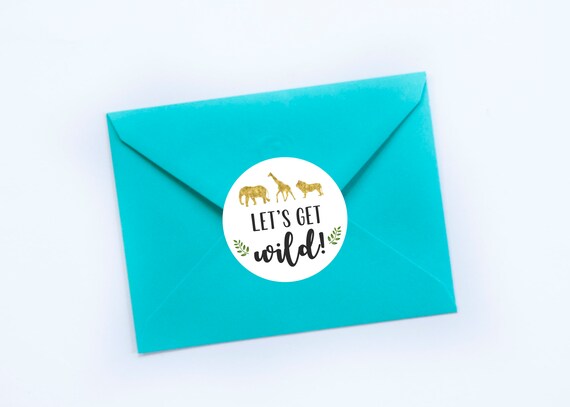 Let's Get Wild Safari Stickers, Envelope Seals, Wild One, Safari Animals Theme, Wild One Party, Party Animal, Party Favors, Wild Animals Il_570xn