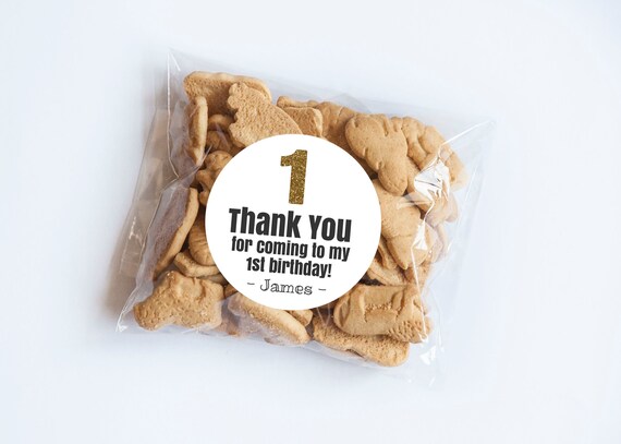 Gold and Black One Stickers, First Birthday, Thanks for Coming, Gold Number One, Number Labels, Birthday Stickers, Gold Favors, Party Il_570xn
