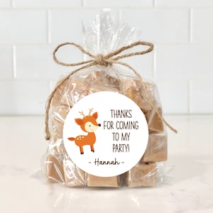 Baby Deer Stickers, Deer Birthday, Birthday Labels, Deer Favors, First Birthday, Woodland Theme, Baby Shower Labels, Woodland Animals