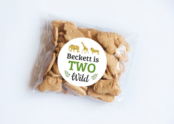 Custom Two Wild Safari Stickers, Wild One, Safari Animals Theme, Wild One Party, Party Animal, Zoo Animal Tag, Party Favors, Wild Animals Il_570xn