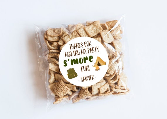 Camping Birthday Stickers, Camping Theme, Camping Birthday, First Birthday, Camping Party, Treat Bags, Camping Labels, Favors, S'more Fun Il_570xn