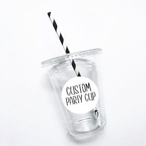Vasos personalizados para fiestas, 16 oz, vasos para bebidas, primer cumpleaños, vasos de plástico, vaso de cumpleaños personalizado, personalizado, desechable, feliz cumpleaños, recuerdo imagen 1