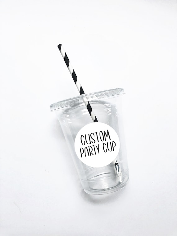 Custom Party Cups, 16 oz, Drinking Cups, First Birthday, Plastic Cups, Custom Birthday Cup, Personalized, Disposable, Happy Birthday, Favor Il_570xn
