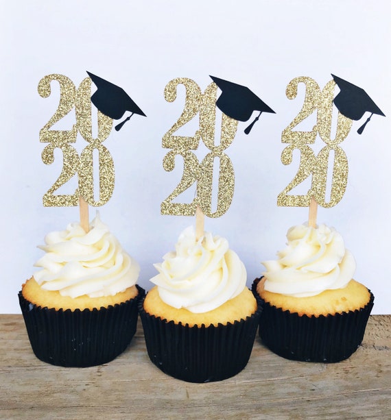 2020 Graduation Cupcake Toppers, Grad Theme, Grad Party, Graduation 2020, Cupcake Picks, Cake Topper, Party Decor, Graduation Cap, Party Il_570xn