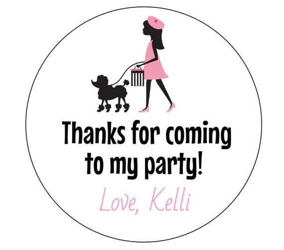 12 Paris Girl Stickers, Paris Birthday, Tea Time, French Theme, Going Away Party, Poodle Birthday, Paris Party, Paris Baby Shower, Poodle Il_570xn
