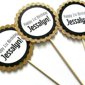 6 Gold Birthday Centerpieces, Scalloped Centerpieces, First Birthday, Table Decor, Gold Centerpieces, Birthday Centerpieces