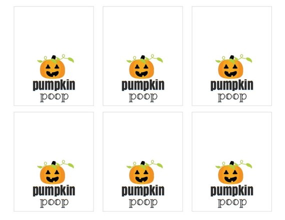 Pumpkin Poop Tent Card, Printable, Instant Download, Pumpkin Printable, Food Labels, Food Cards, First Birthday, Tent Cards, Labels Il_570xn