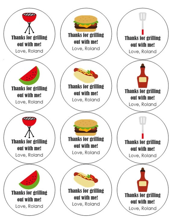 12 BBQ Theme Stickers, Cook Out Theme, Birthday Party, BBQ Theme, Birthday Decor, Grilling Toppers, Cooking Party, Cook Out Birthday Il_570xn