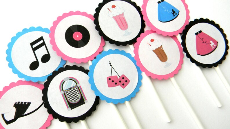 12 50s Party Straws 50s Theme Sock Hop Over the Hill 50s - Etsy