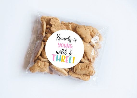 Young Wild Three Stickers, Wild Theme, 3rd Birthday, Wild Birthday, Animal Party, Party Animals, Thank You Label, Animal Tag, Jungle Il_570xn