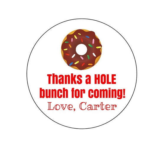20 Sprinkle Donut Stickers, First Birthday, Donut Tags, Donut Theme, Donut Bar, Donut Favors, Pink Donut, Sprinkles, Donut Party, Thank You Il_570xn
