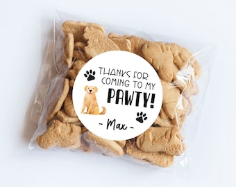 Cute Dog Birthday PAWty Stickers, Puppy Birthday, Dog Theme, Dog Party, Favors, First Birthday, Dog Pawty, Thank You Stickers, Dog Birthday