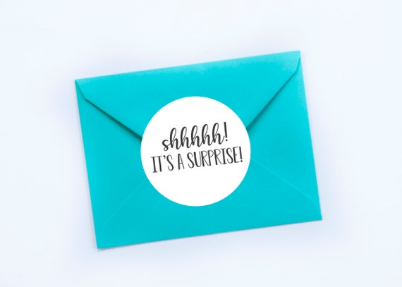 Shh Surprise Stickers, Envelope Seals, Birthday Favors, First Birthday, Surprise Party, Party Favors, Tags, Anniversary, Birthday Stickers Il_570xn